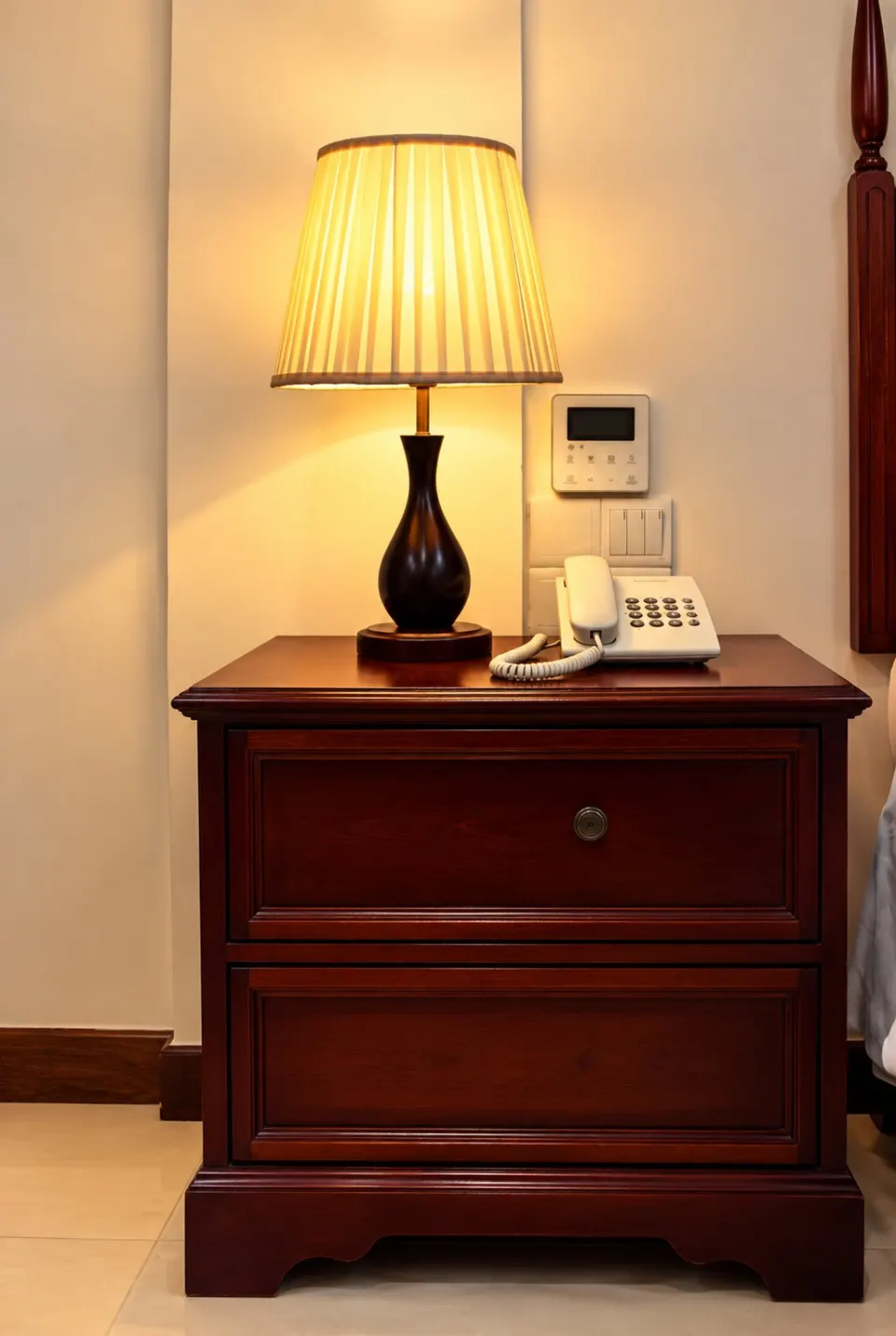 Luxury Beach Double Room: cosy hotel bedside vignette